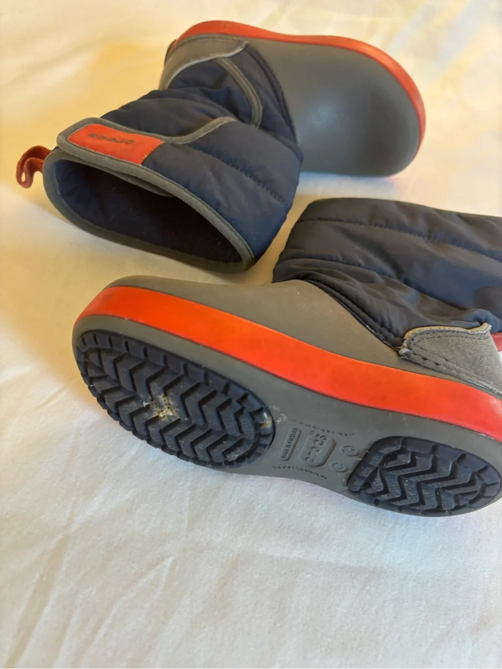 CROCS blue and orange Casual kids snow boots
